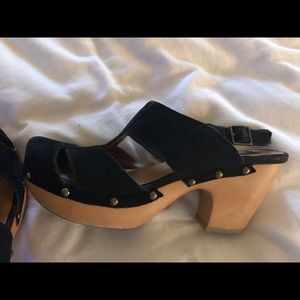 Black BC wood platform shoes